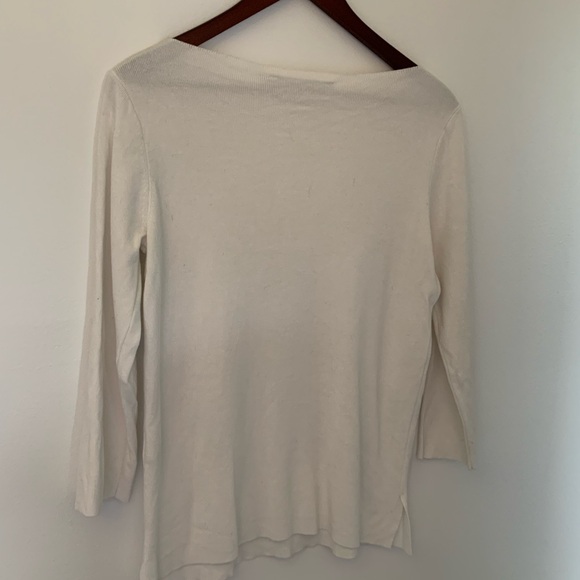 Cream boatneck knit top - Picture 2 of 3
